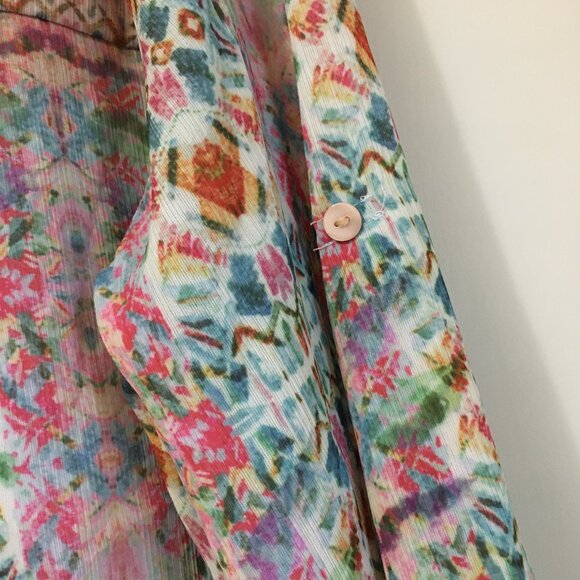 CHARLIE B Flowy Colourful Tribal Boho Tunic Popover Top - Picture 9 of 16